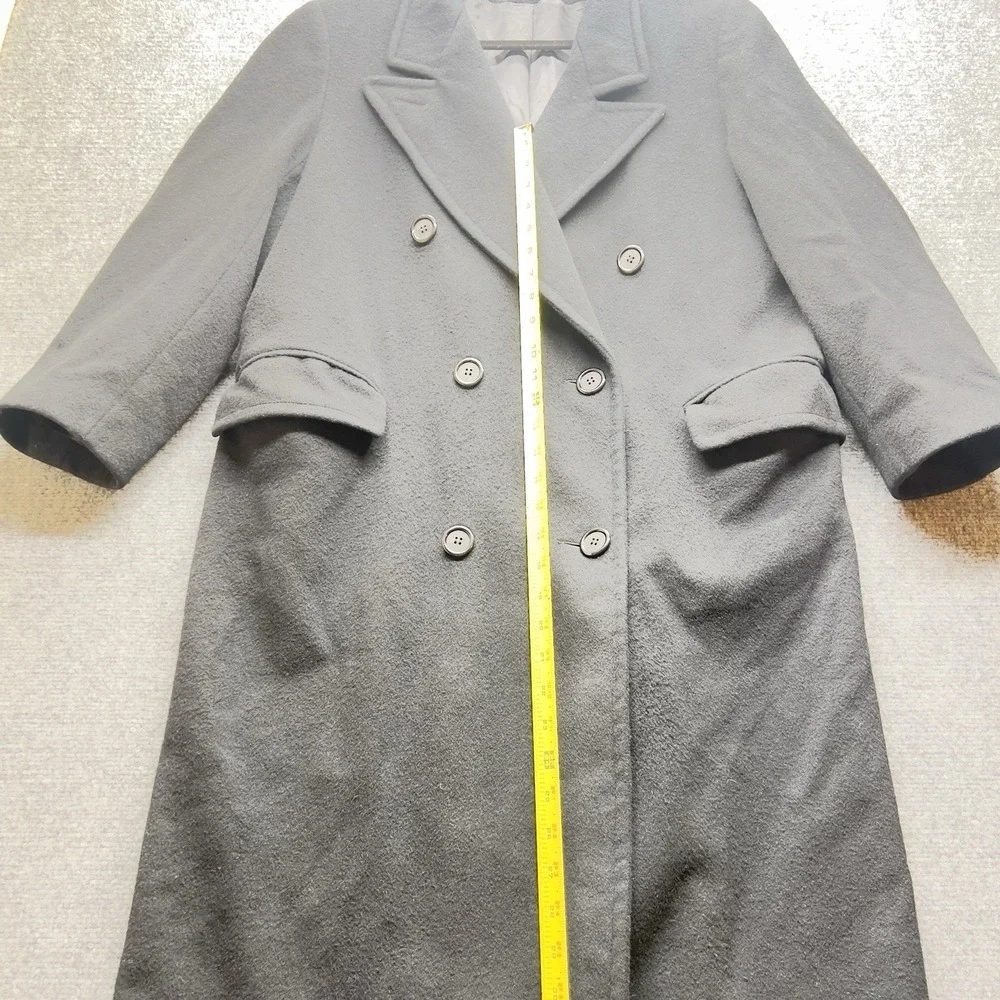 Vintage Evan Picone Black Wool Blend‎ Coat Size 12 Alpaca Mohair Minimalist